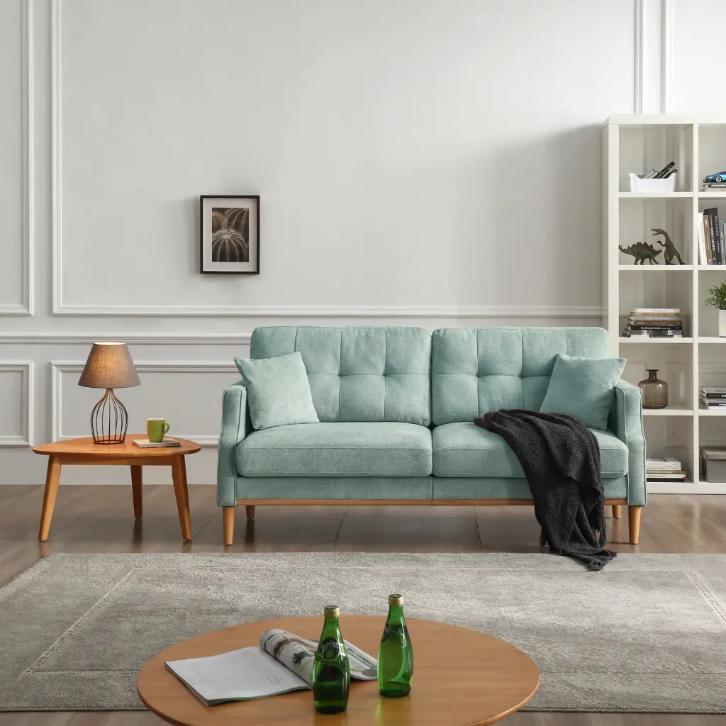 Living Space 3-Seater Sofa Waterproof Fabric and USB Charge Port Miekor
