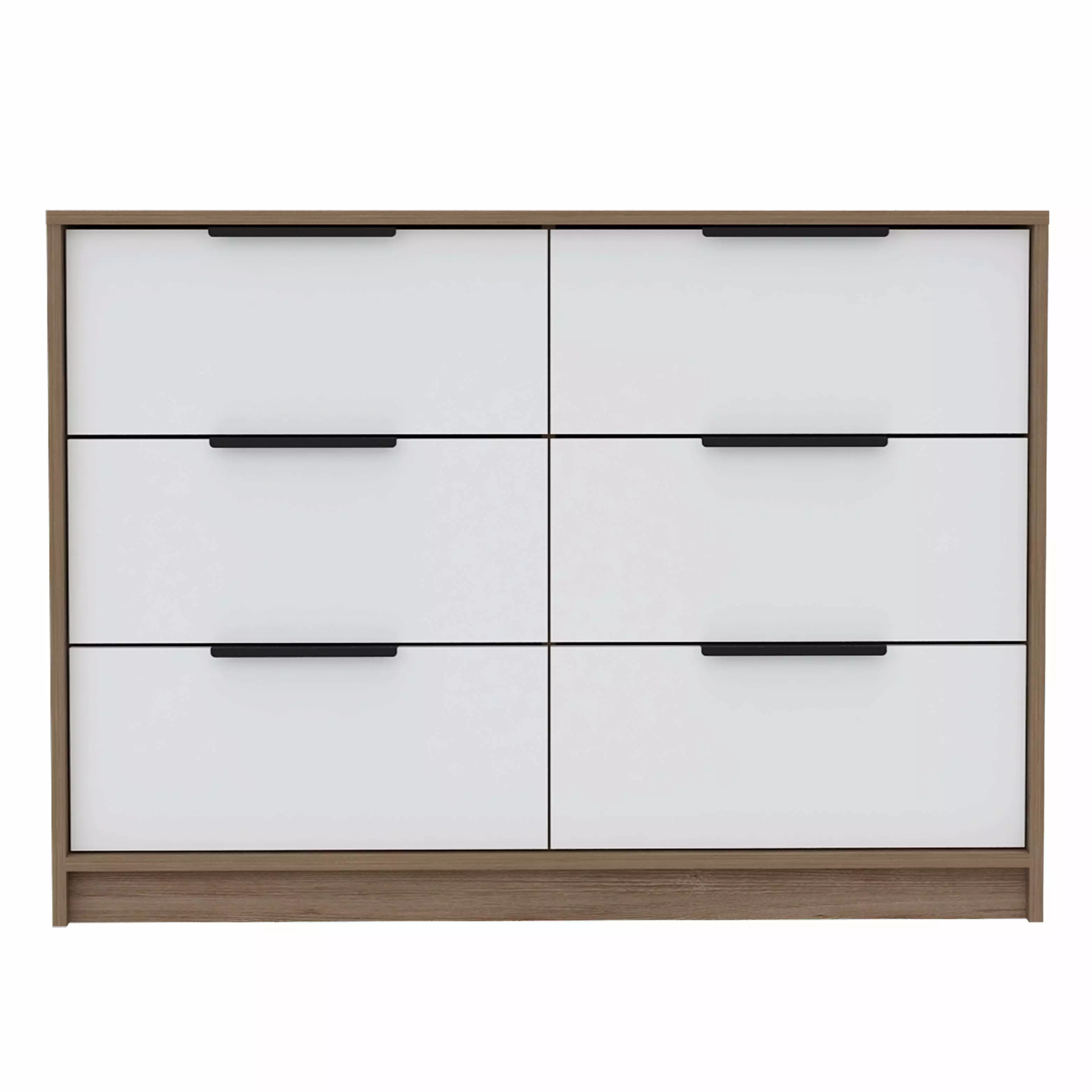 DeeHome 4 Drawer Double Dresser Maryland - Pine and White Bedroom Dresser