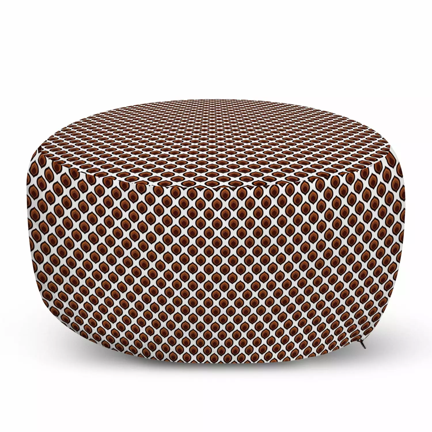 Ambesonne Abstract Pouf Cover Zipper 30 W X 17.3 L Brown Black White