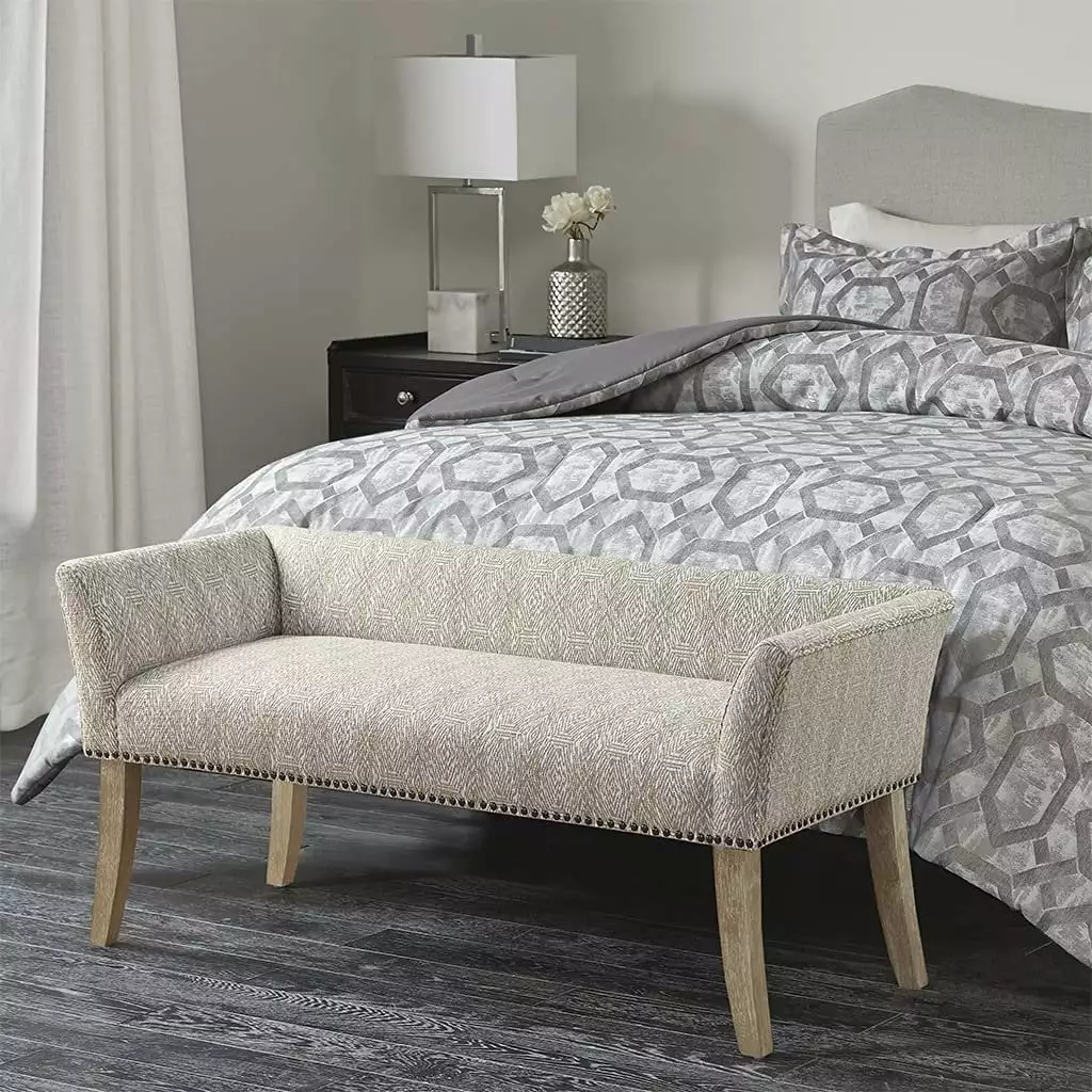 Madison Park Welburn Accent Bench Taupe Multi Finish MP105-0999 Benches