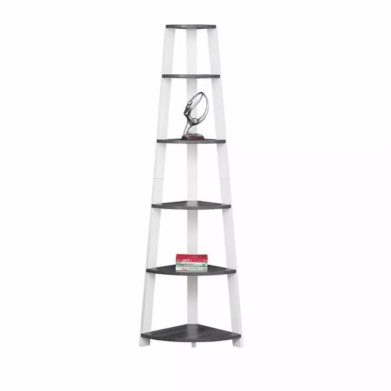 72 Bookcase Corner Accent Etagere Grey & White Towels USA