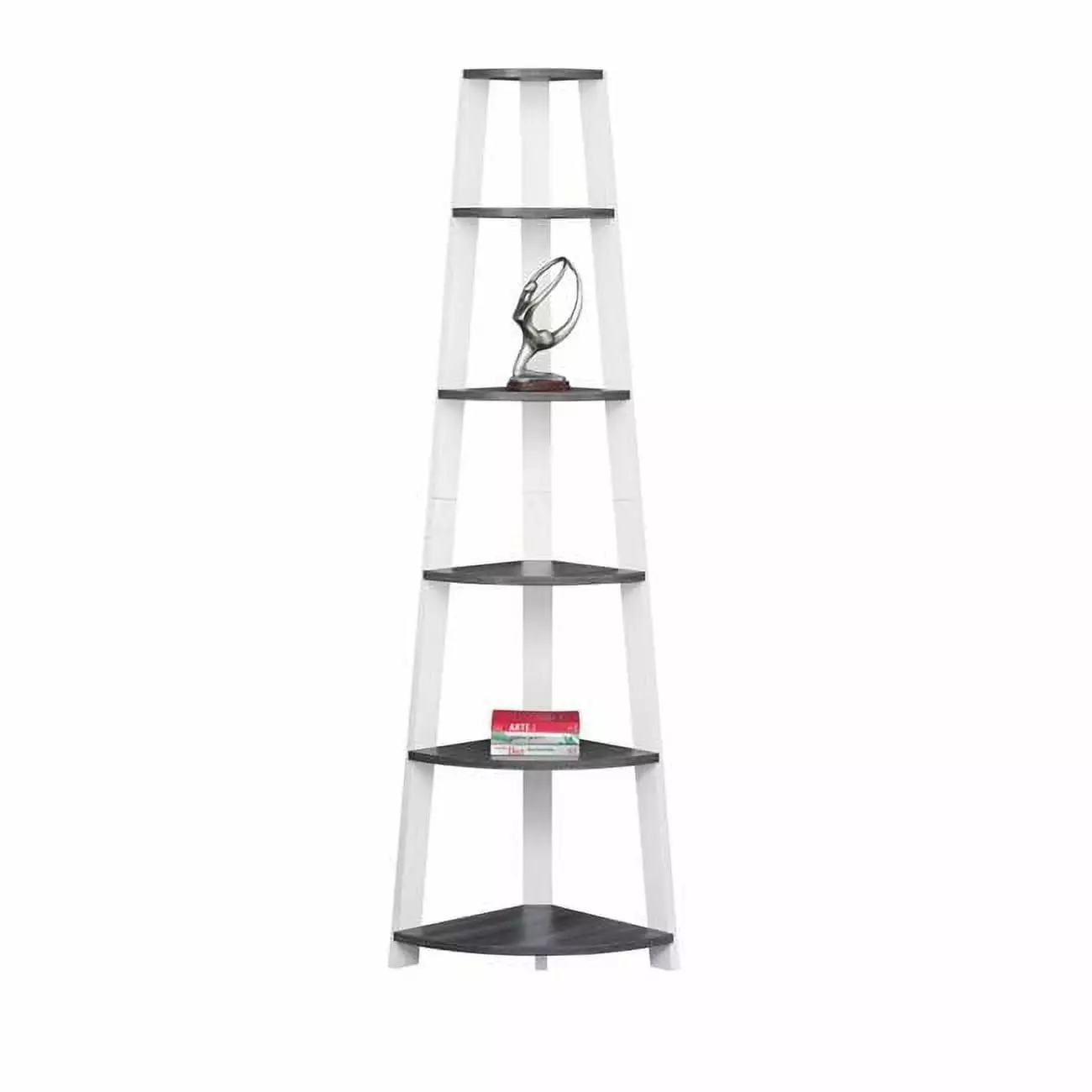 72 Bookcase Corner Accent Etagere Grey & White Towels USA