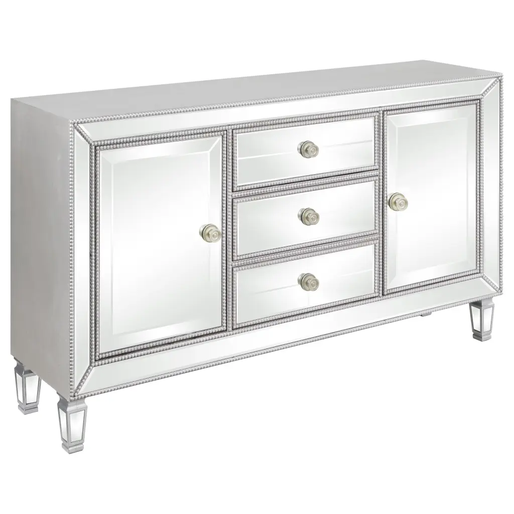 Leticia 3-Drawer Accent Cabinet Silver Finish