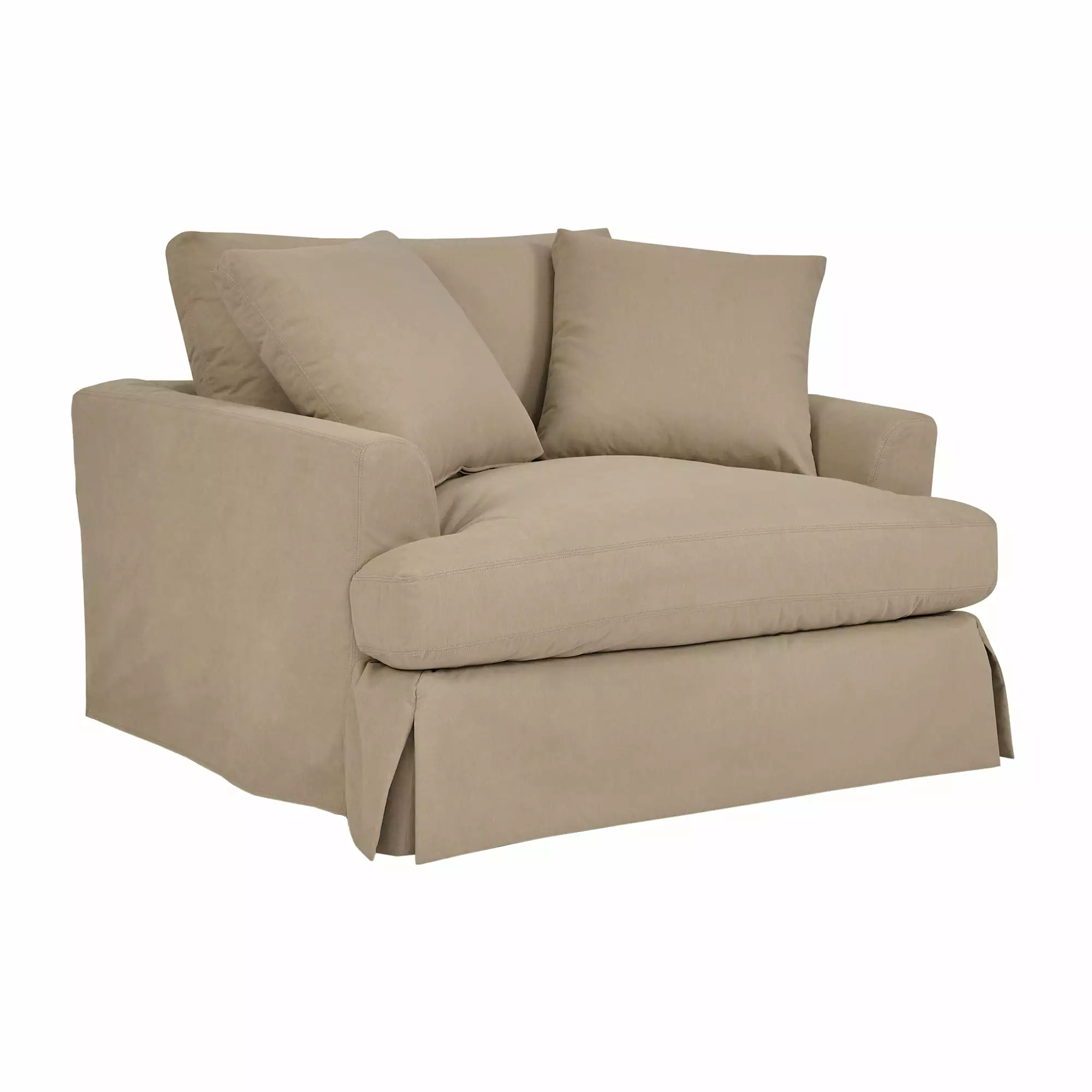 Armen Living Ciara 53 Upholstered Polyurethane Chair and Half Sahara Brown - Cozy Living Room Seating