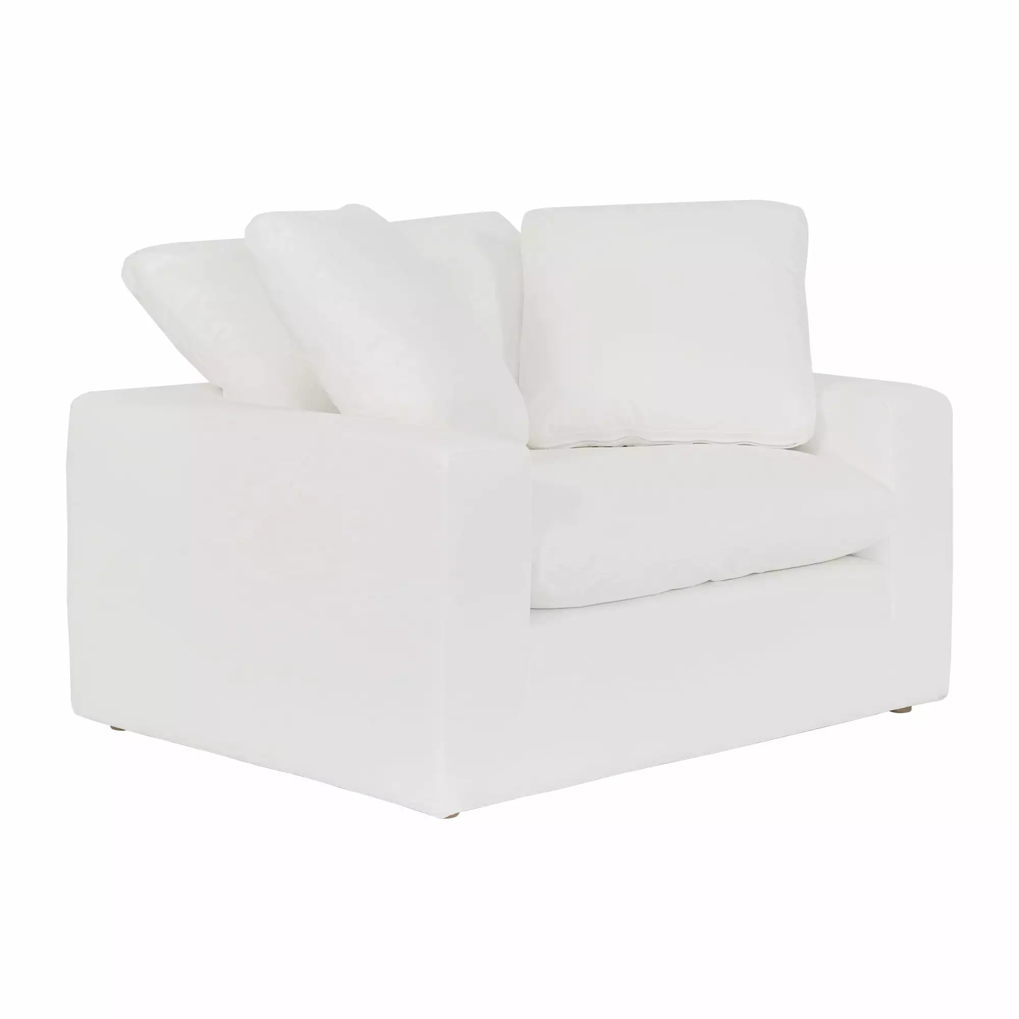 Armen Living Liberty 51.5 Upholstered Polyurethane Chair and Half Pearl - Luxurious Comfort