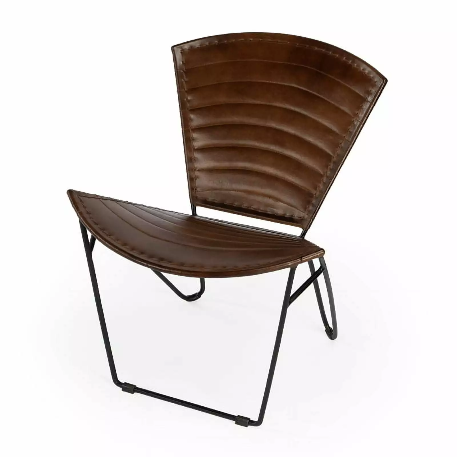 Beaumont Lane Iron & Leather Accent Chair Brown - Rustic Living Room Furniture