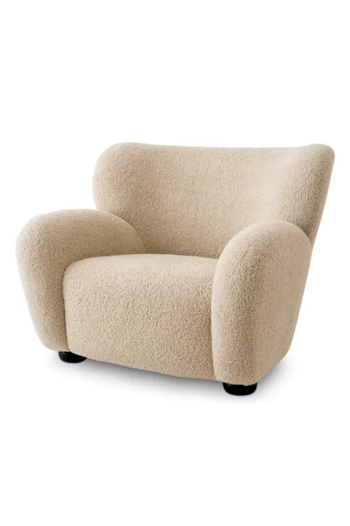 Beige Lounge Chair Eichholtz Thames Comfortable Living Room Accent Chair