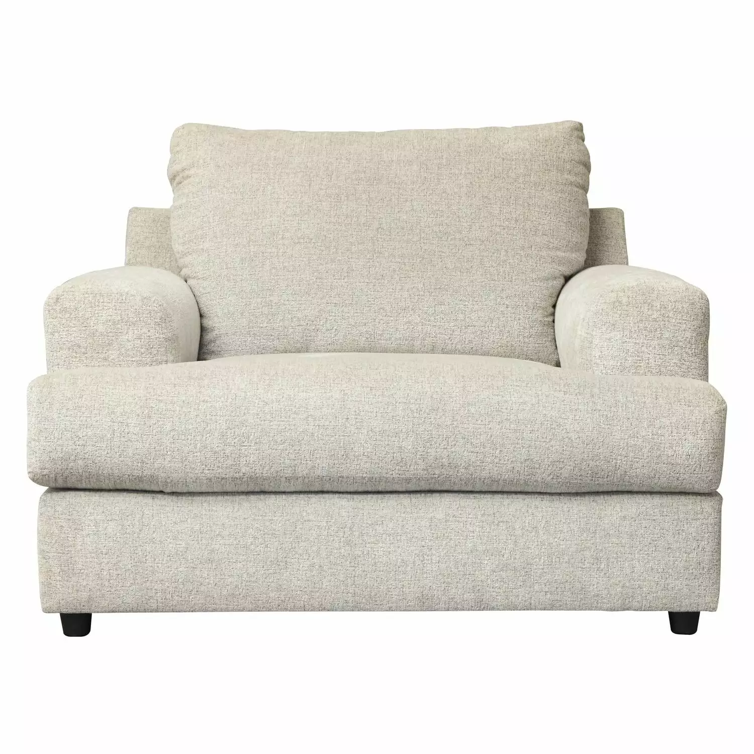 Benjara Fabric Upholstered Chair and Half T Cushioned Seat Light Gray - Plush Living Room Seating Convenience Concepts