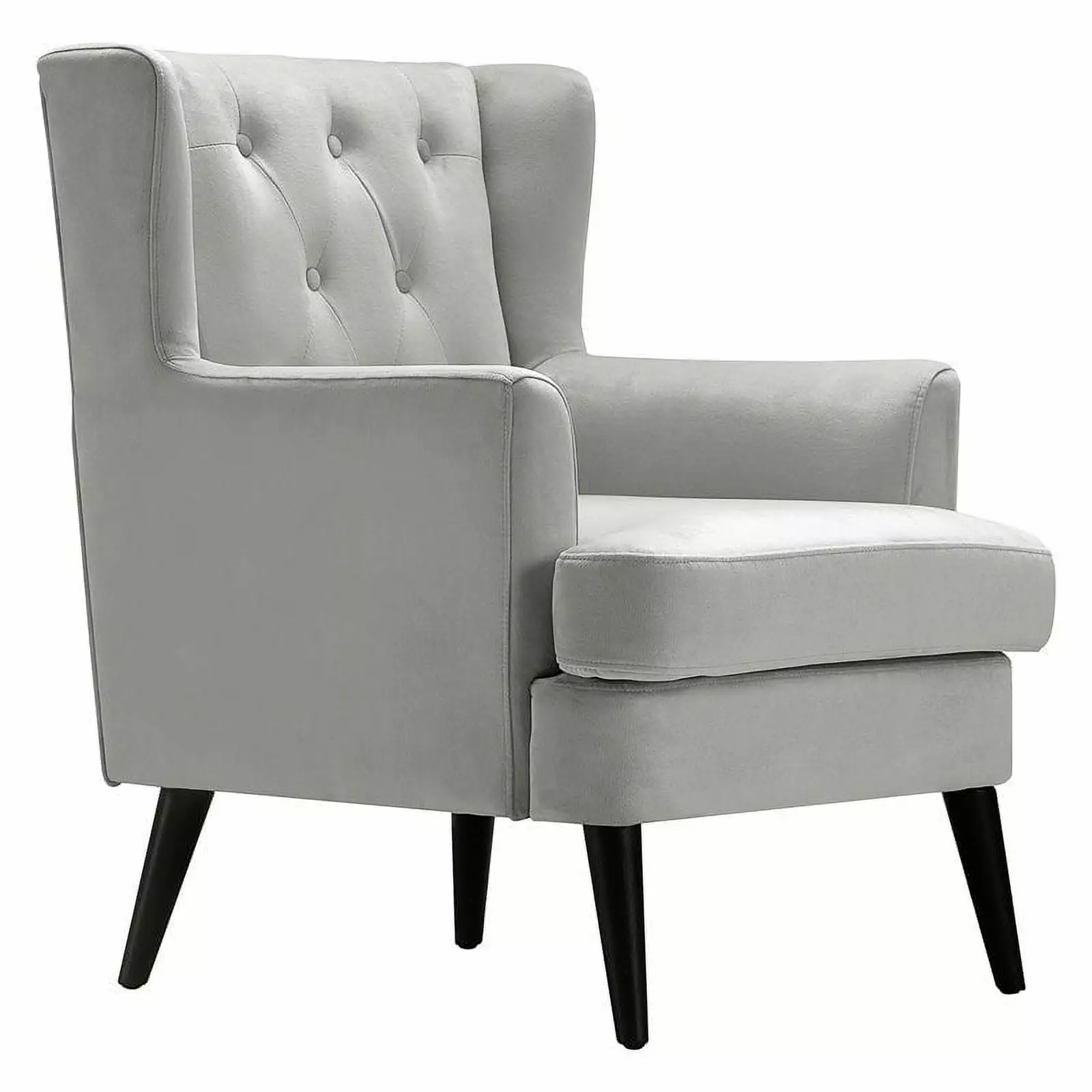 Elle Decor Celeste Tufted Velvet Accent Chair French Pearl