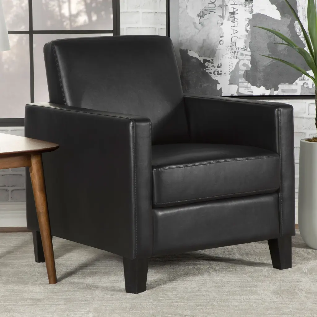 Julio Upholstered Accent Chair Track Arms Black - Contemporary Lounge Chair