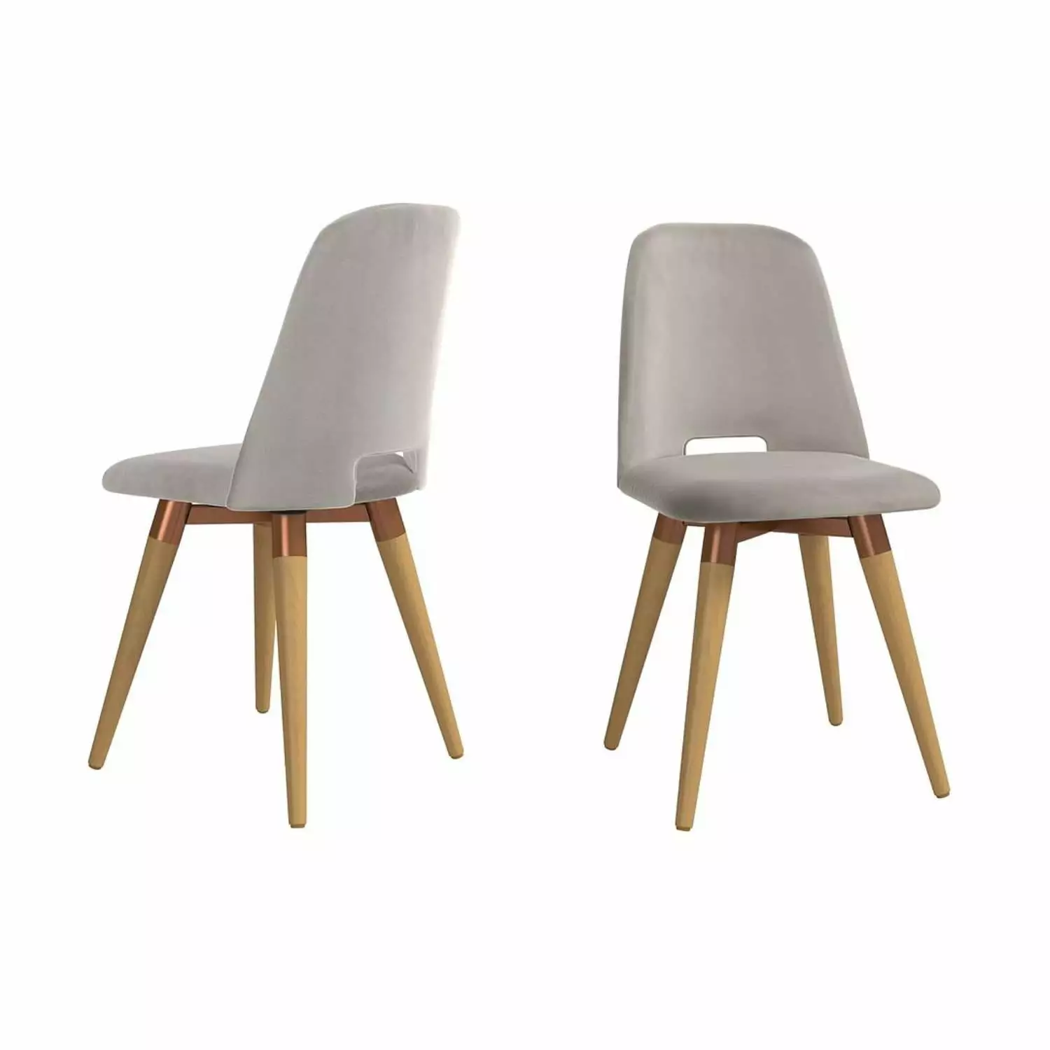 Manhattan Ease Selina Velvet Accent Chair Beige - Set 2 Modern Living Room Chairs Manhattan Comfort
