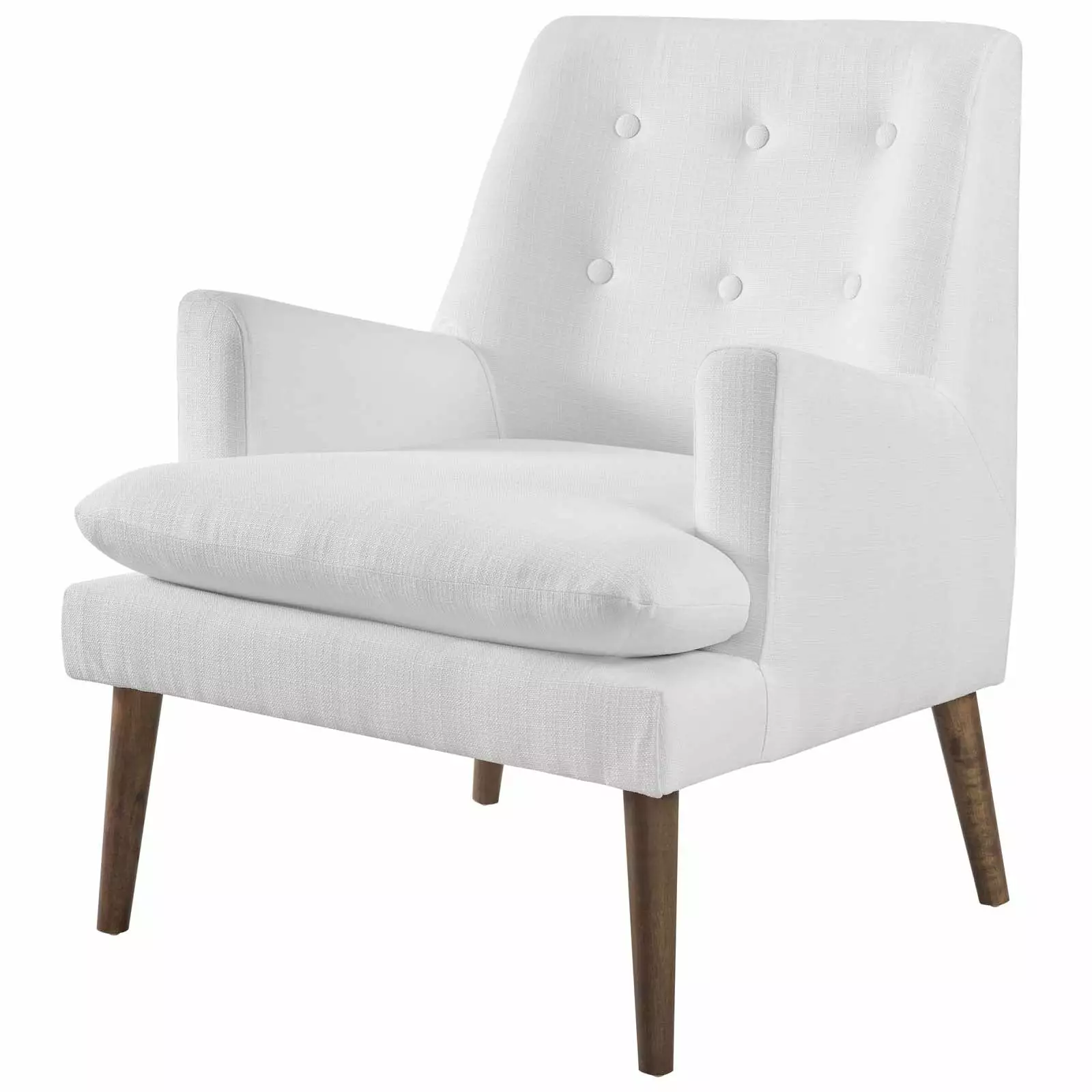 Modern Contemporary Urban Design Living Room Lounge Club Lobby Accent Chair Fabric White