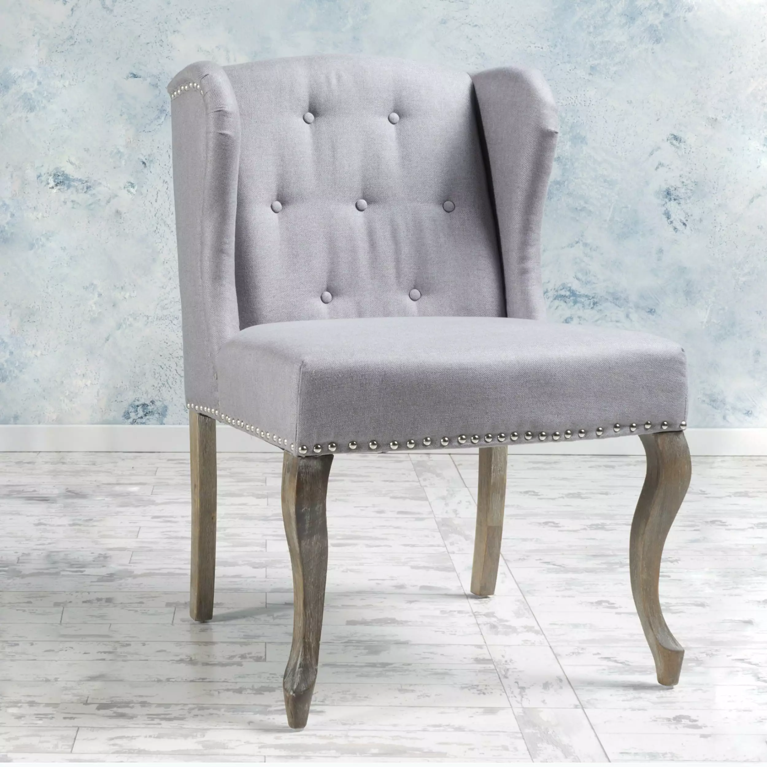 Noble Houtilize Nina Light Grey Fabric Chair - Modern Living Room Seating Noble House