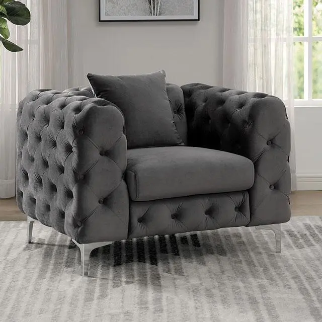 SAPPHIRA Dark Gray Modern Accent Chair Living Room