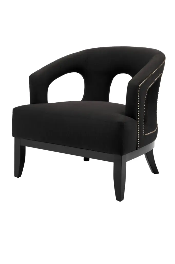 Studded Black Accent Chair Eichholtz Adam Modern Living Room Furniture