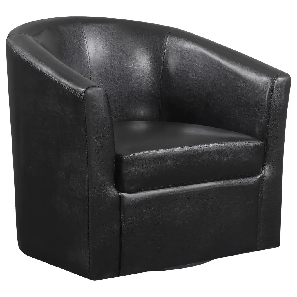 Turner Upholstery Sloped Arm Accent Swivel Chair Dark Brown - Comfortable Living Room Chair