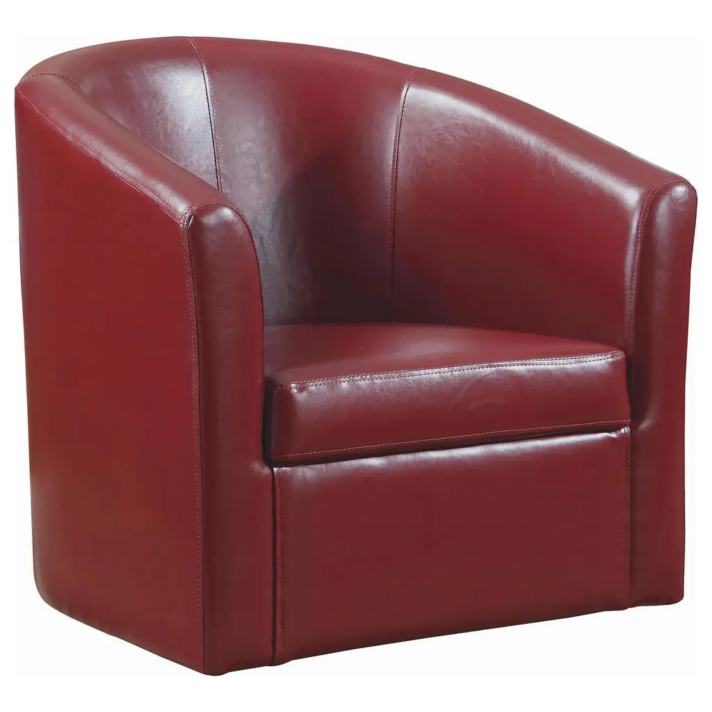Turner Upholstery Sloped Arm Accent Swivel Chair Red - Stylish Modern Living Room Chair