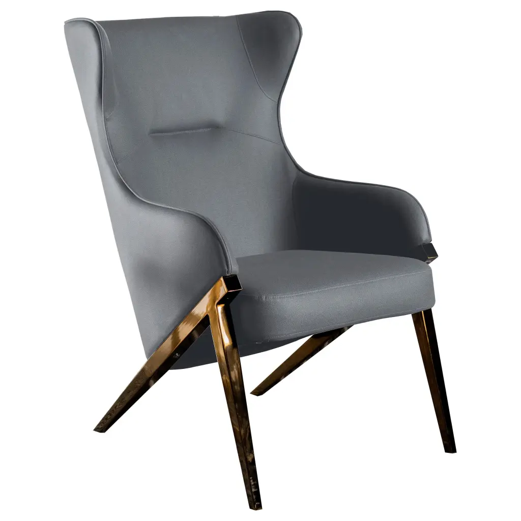 Walker Upholstered Accent Chair Slate and Bronze - Stylish Modern Living Room Seating