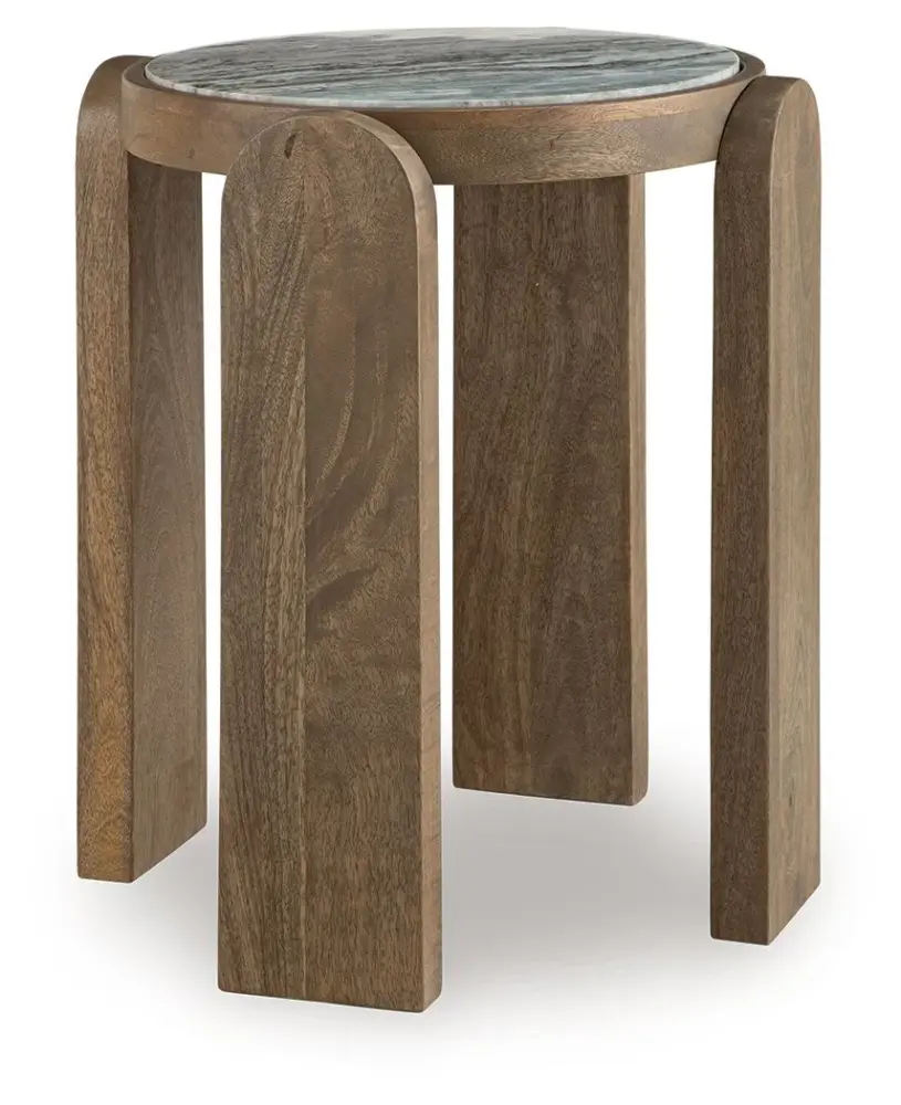 Gavrilley - Accent Table - Gray / Ivory / Brown