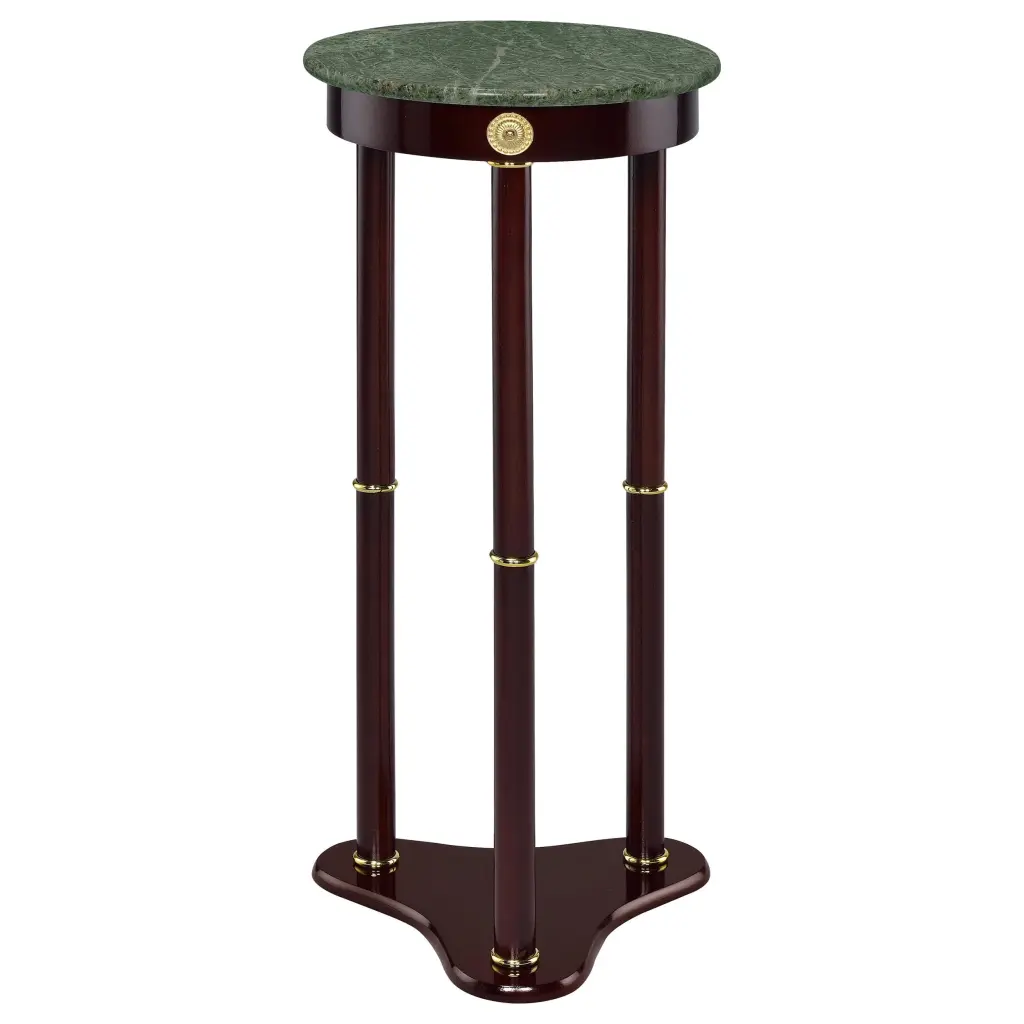 Edie Round Marble Top Accent Table Merlot Elegant Side Table