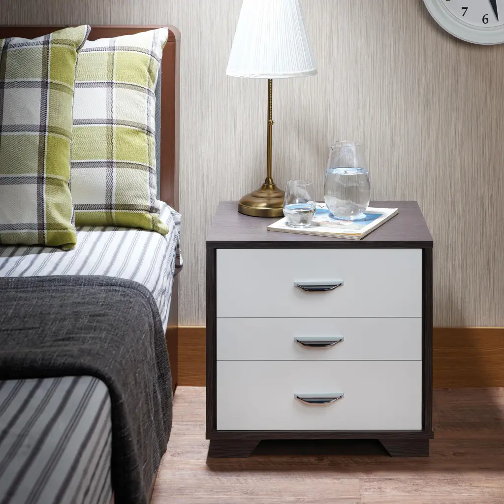 Eloy White and Black Geometric Pattern Accent Table