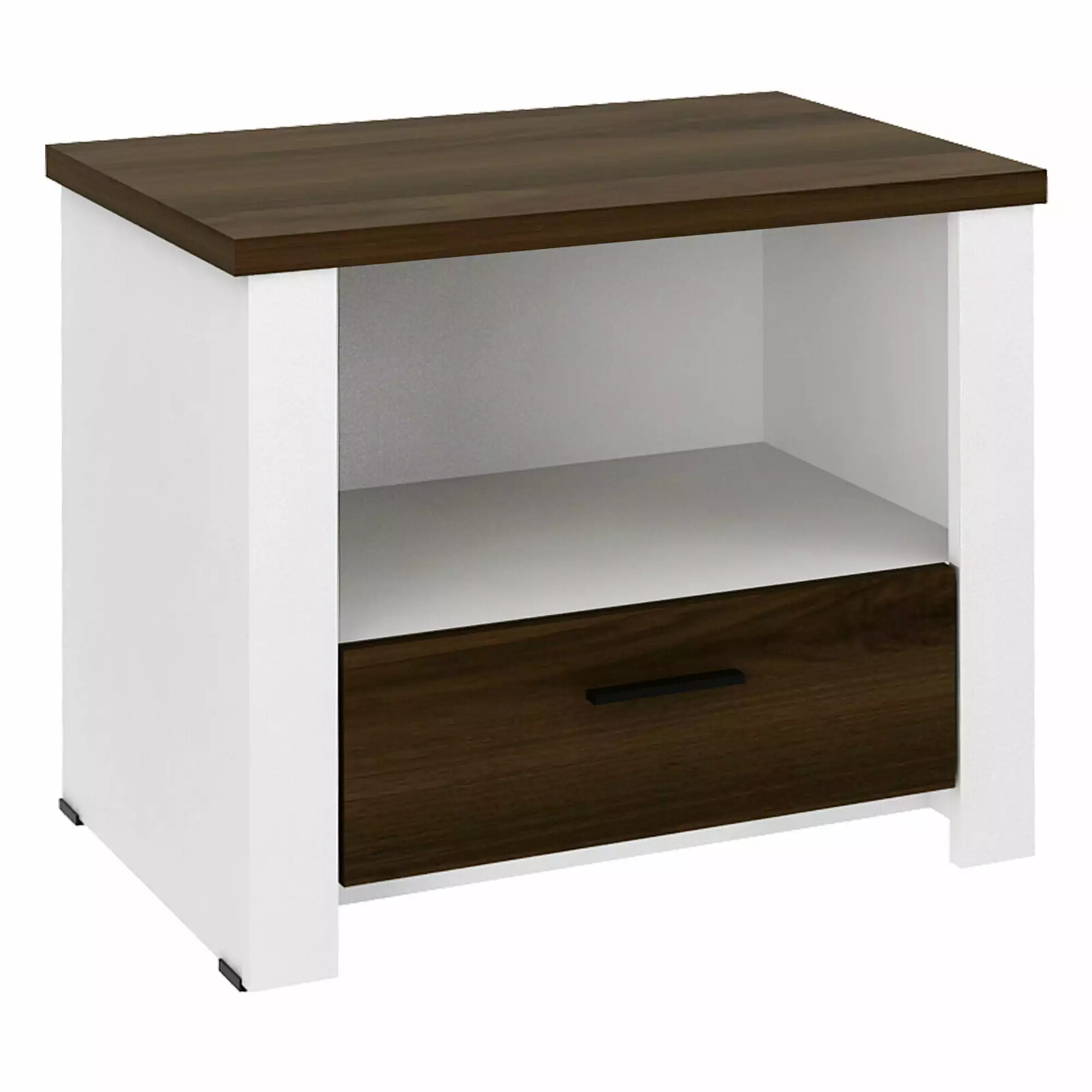 Gymax Accent Nightstand Drawer and Open Shelf Sofa End Table Bedroom Living Room