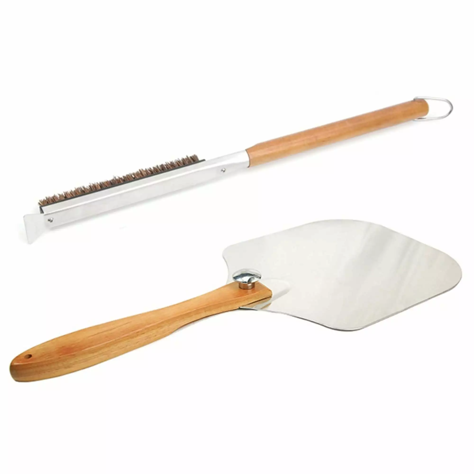 Pizzacraft Folding Peel and Stone Brush Pizza Oven Charcoal Companion