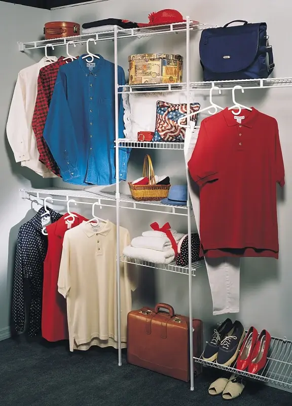 ClosetMaid 1608 Closet Organizer Kit, 96 W x 12 D x 70 H Dimensions, Steel, Pearl, Vinyl-Coated