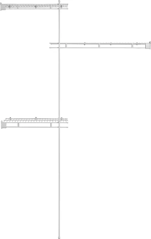 ClosetMaid 1640 Series Closet Organizer Kit, 60 W x 12 D x 78 H Dimensions, Metal, White, Vinyl-Coated