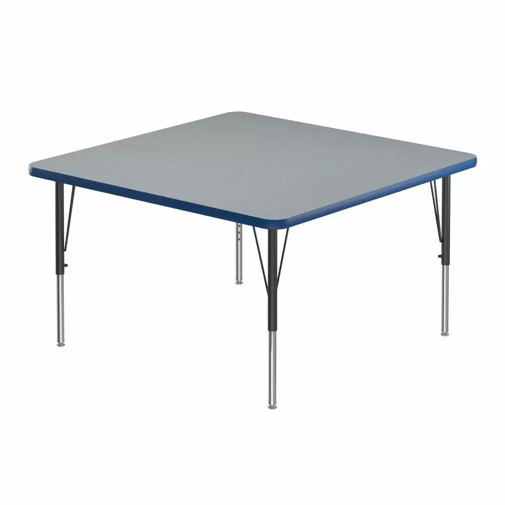 Correll Inc Deluxe High Pressure Top Activity Tables 48x48 Square Gray Granite Black Chrome