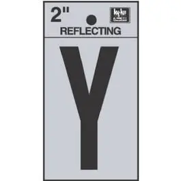 Reflective Black Vinyl Address Letter Y 2-Inch Mailbox House Number Hy-Ko