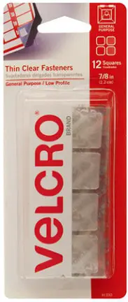 SB VELCRO CLEAR 7/8 SQUARES 12CT Organizing and Securing Velcro Usa