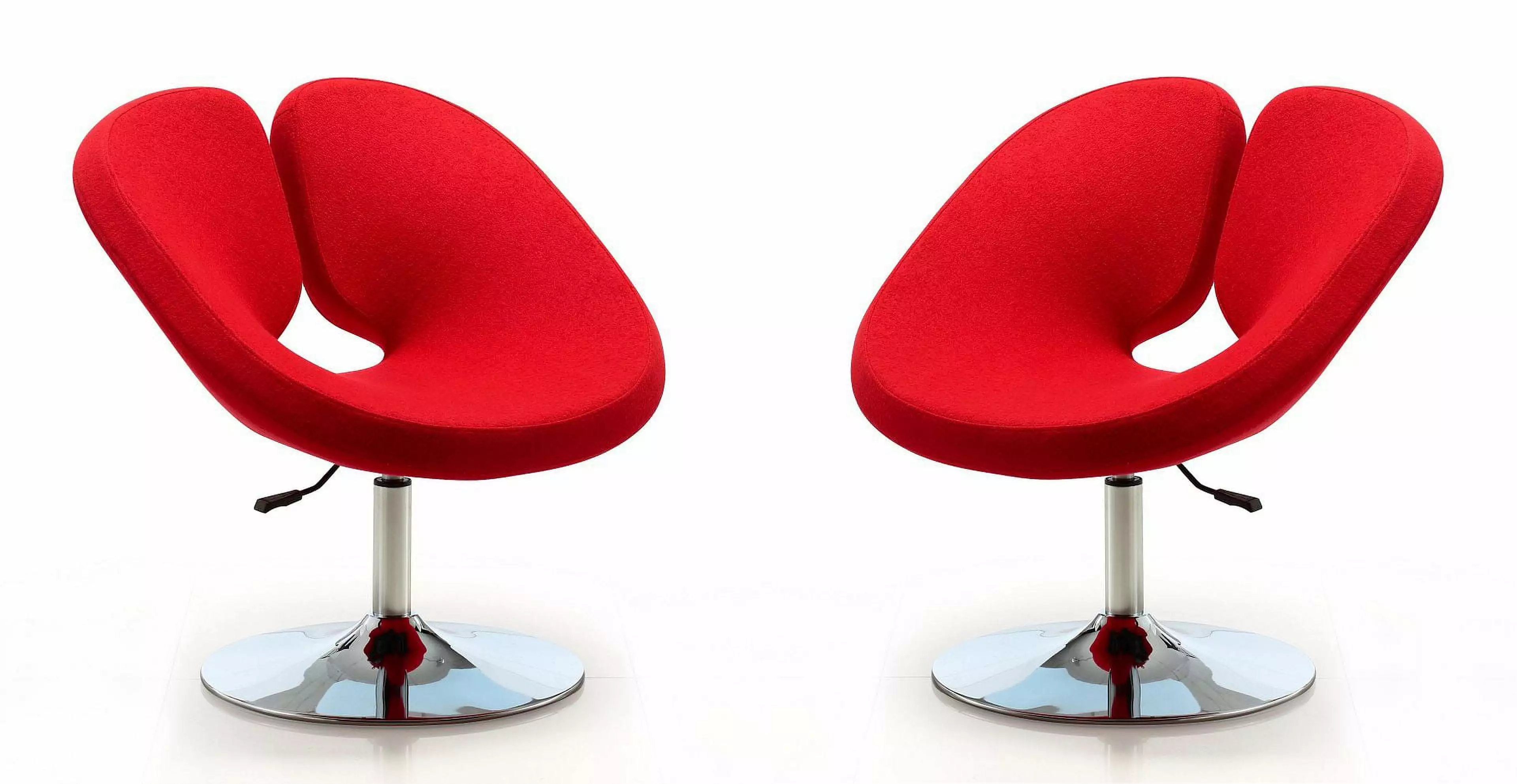 Manhattan Ease Perch Fabric Adjustable Height Accent Chair Red Set 2 Manhattan Comfort