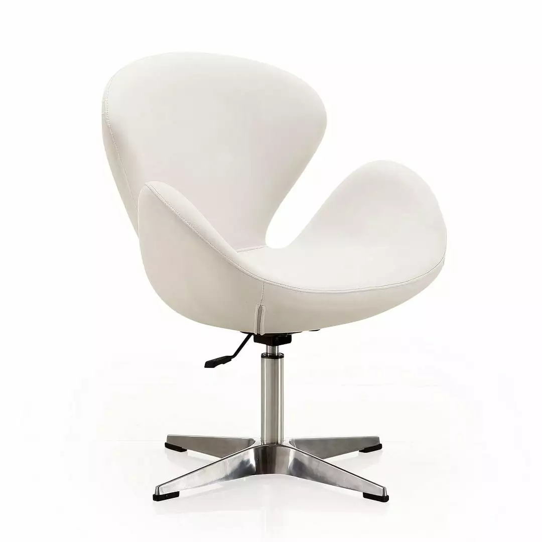 Manhattan Ease Raspberry Faux Leather Height Adjustable Chair White Office Desk Chair Manhattan Comfort