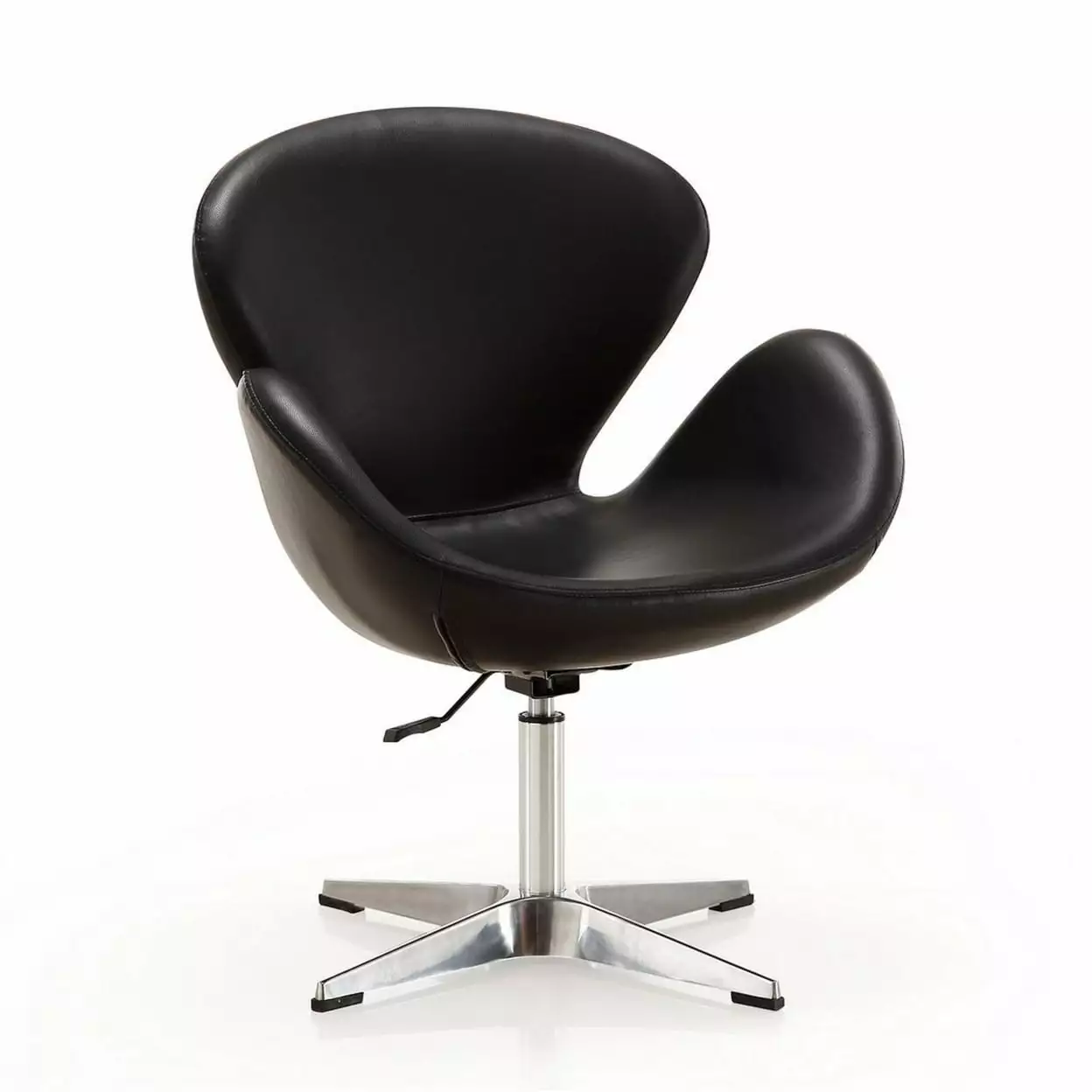 Manhattan Ease Raspberry Faux Leather Height Adjustable Chair Black Ergonomic Design Manhattan Comfort