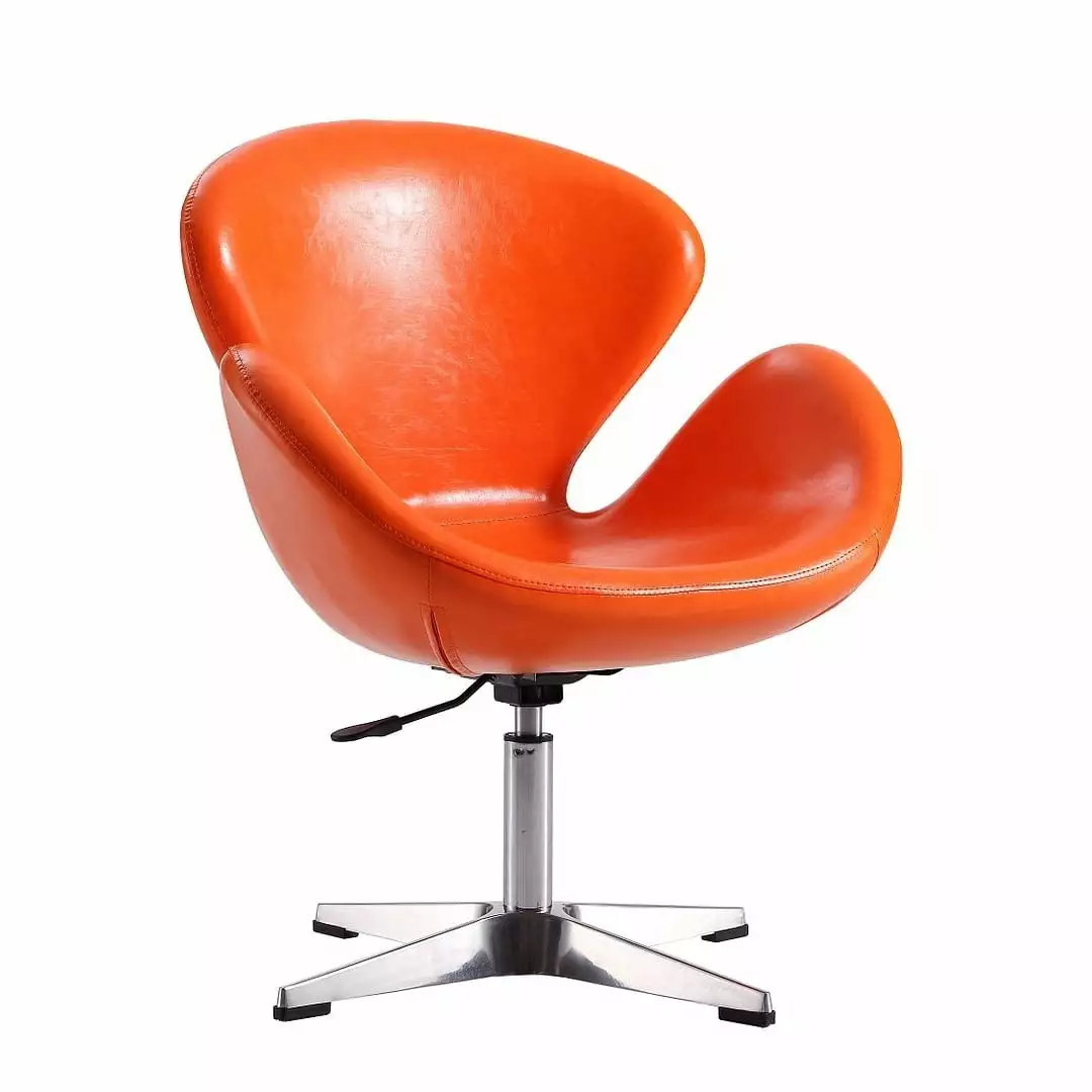 Manhattan Ease Raspberry Faux Leather Height Adjustable Chair Orange Ergonomic Manhattan Comfort