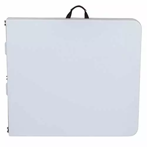 BizChair 5-Foot Height Adjustable Bi-Fold Granite White Plastic Folding Table Handle