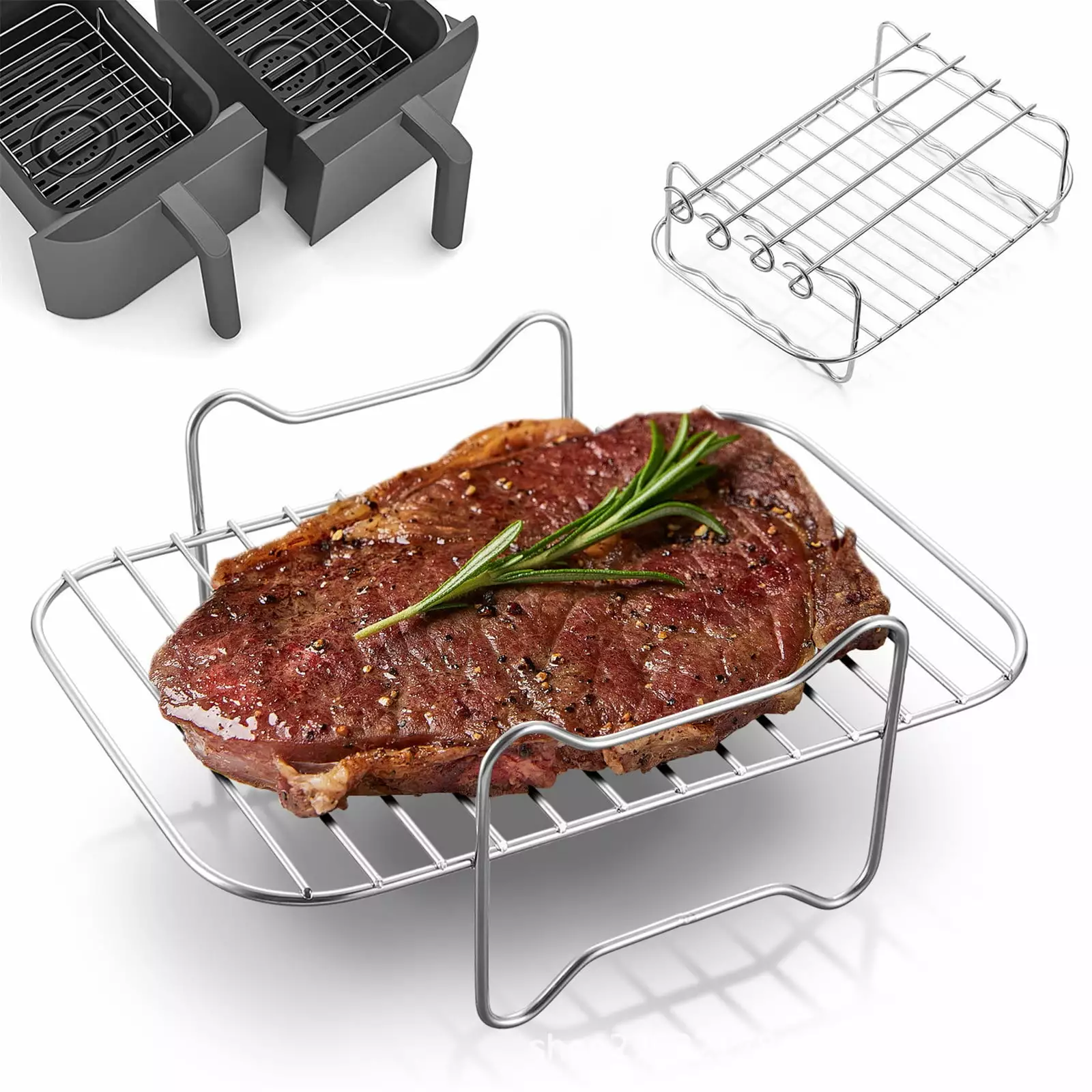 Ozmmyan Air Fryer Rack Double Pot Accessories Oven Grill and Cooking