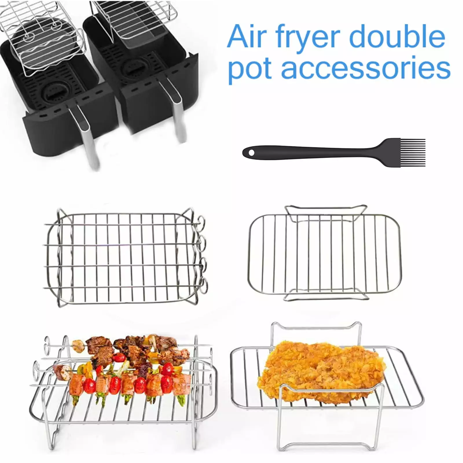Ozmmyan Air Fryer Rack Double Pot Accessories Outdoor Cooking Savings