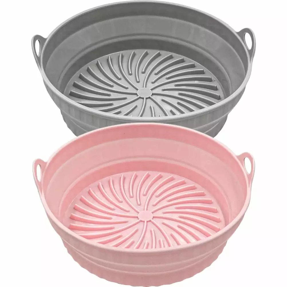 Non Stick Air Fryer Pan Inner Pot and Baking Liner Dual Basket Fryers Yvbu