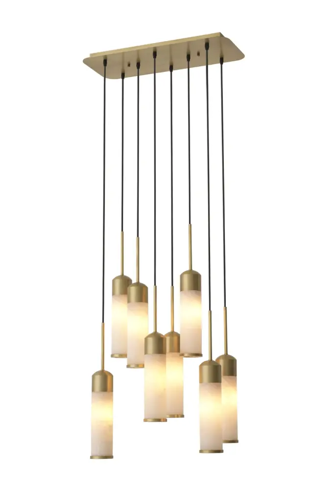 Tubular Alabaster Modern Chandelier Eichholtz Eos Contemporary Ceiling Light