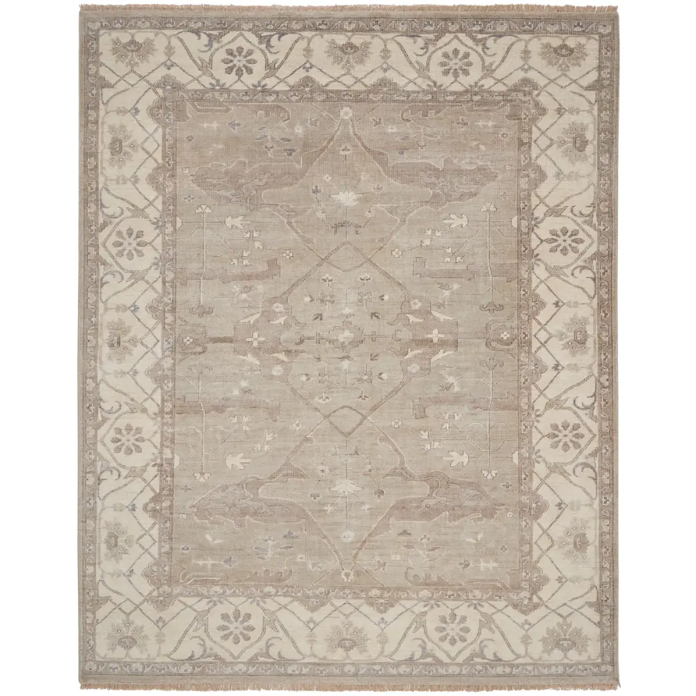Brown Essentials Conventional Wool Rug