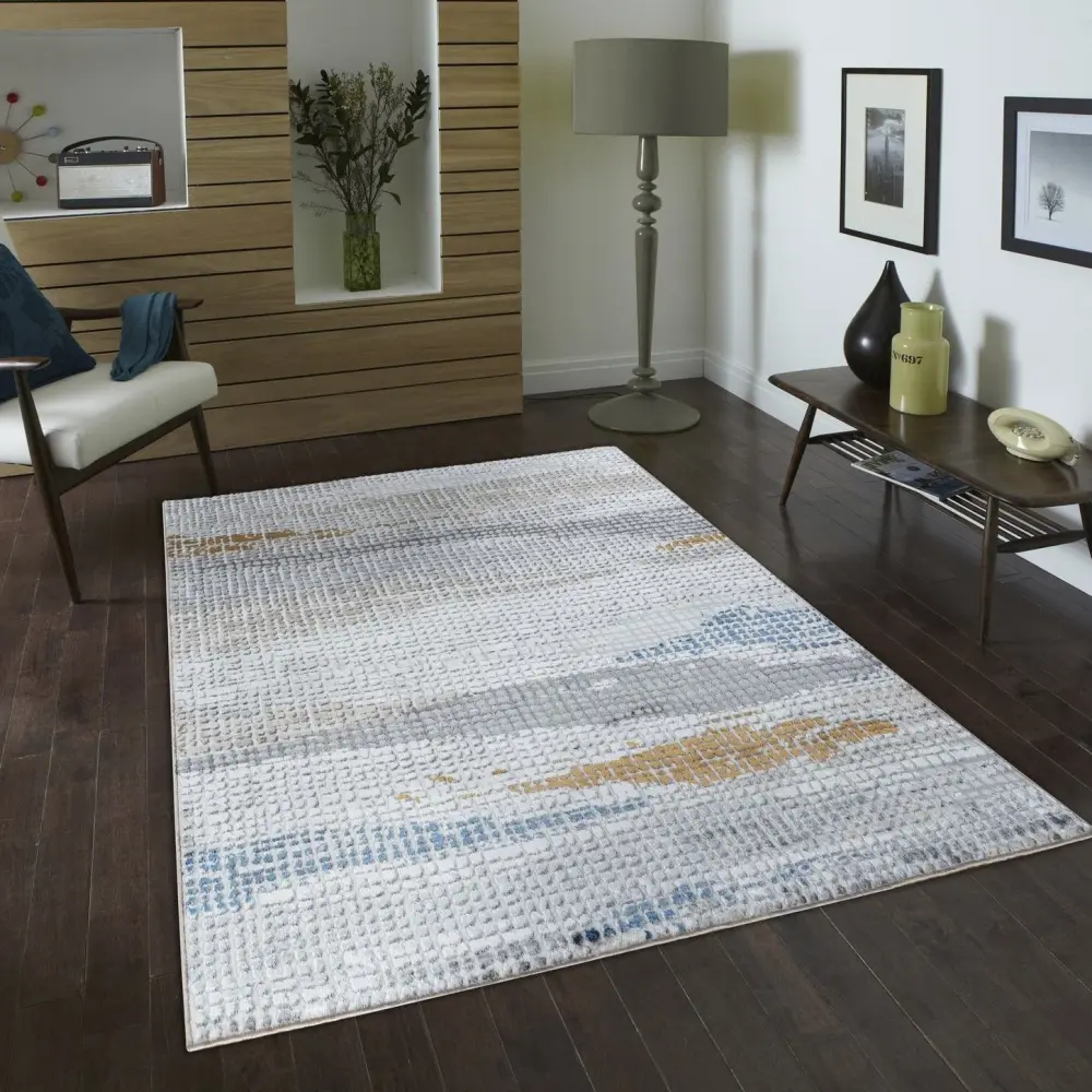 Area Rug Textures - 5'3" X 7' Area Rug Polypropylene - Multi / Alabaster