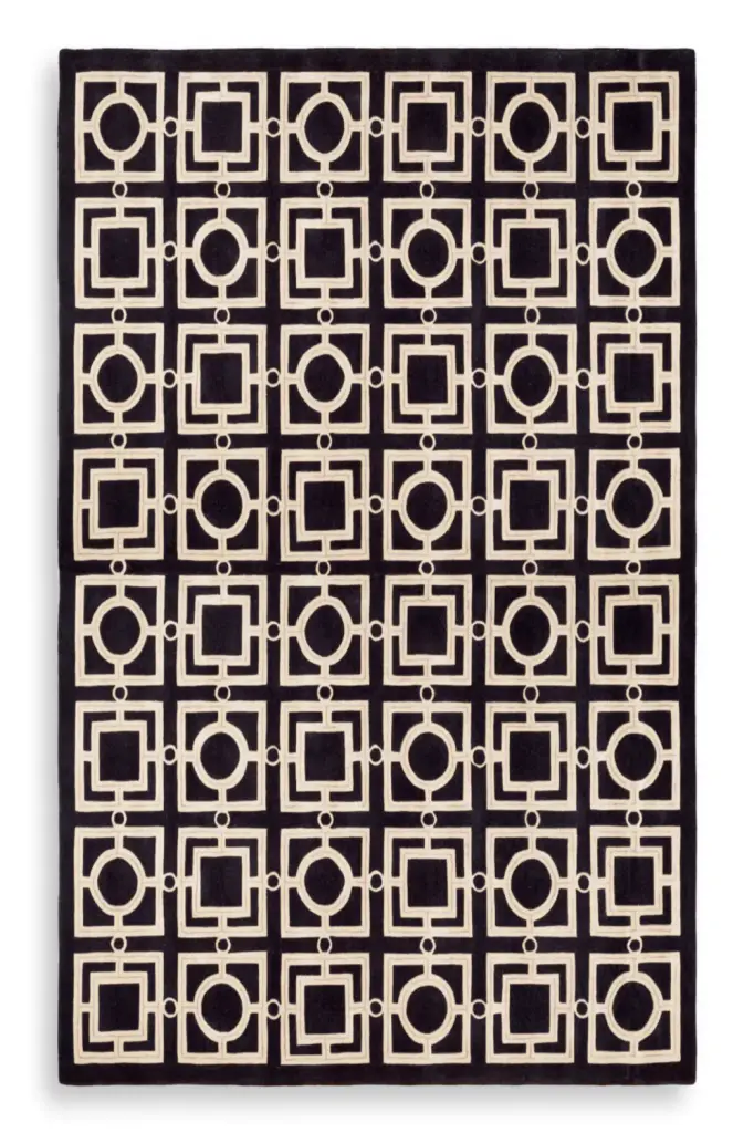 Black Rug 7x10 Feet Eichholtz Evans Modern Floor Carpet
