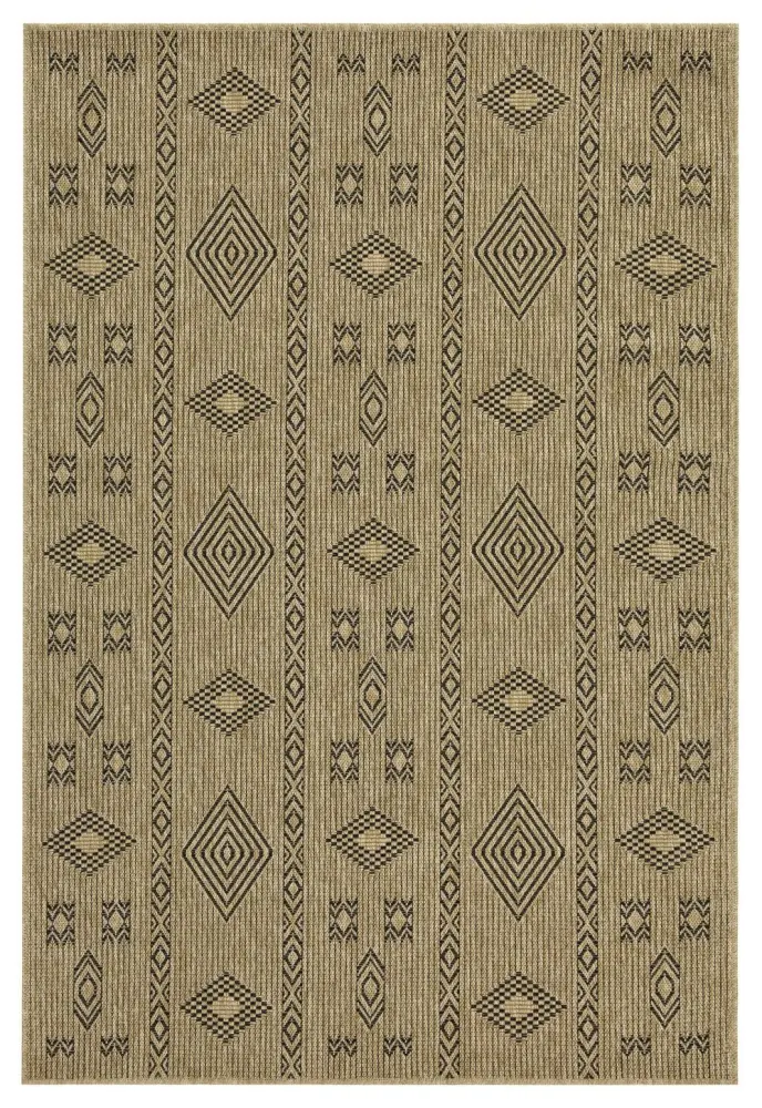 Earth - 5'3" X 7'3" Indoor, Outdoor Area Rug Polypropylene - Jute / Ebony