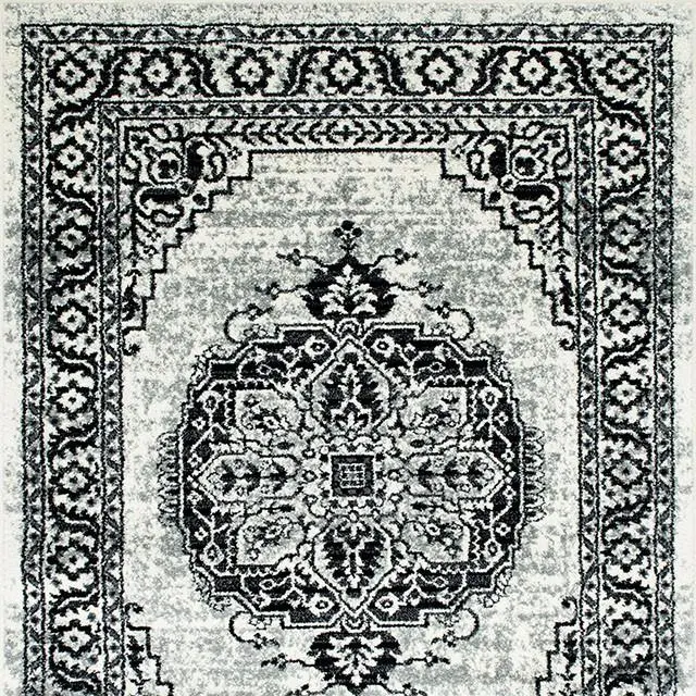 Serang Gray Black 5x7 Modern Area Rug