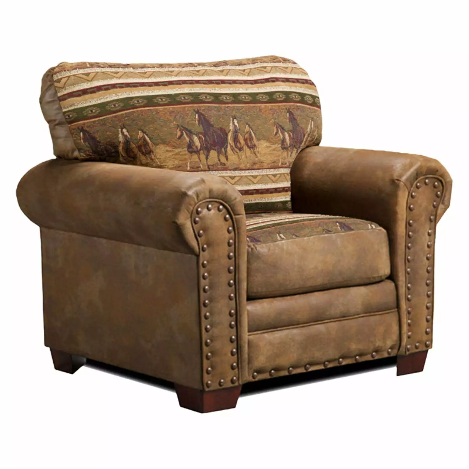 American Furniture Timelesss Wild Horses Lodge Arm Chair Microfiber Adult Living Room American Furniture Classics