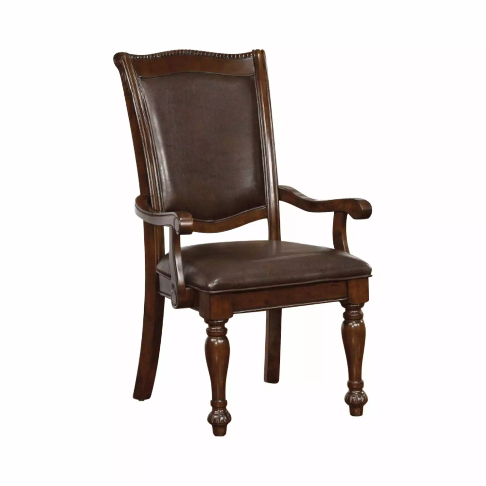 Alpena Traditional Arm Chair Brown Cherry - Classic Living Room Seating Benzara