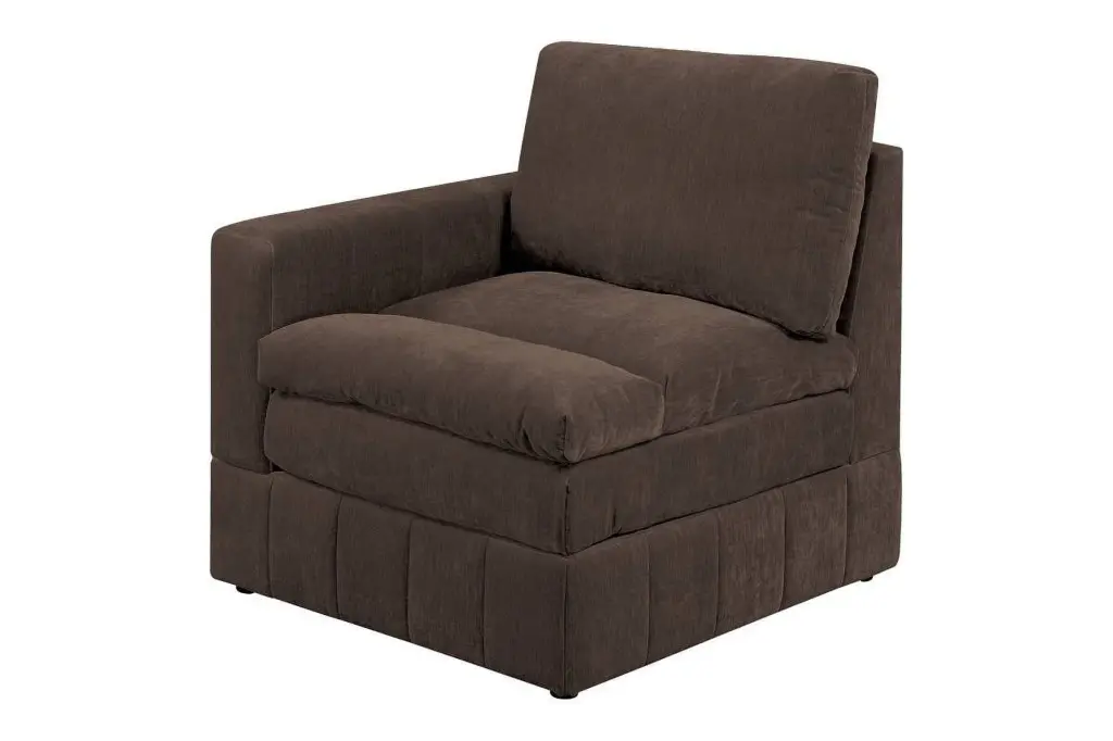 CoSoTower Laf Raf One Arm Chair Modular Sectional Sofa Living Room Furniture Mink Morgan Suede Fabric