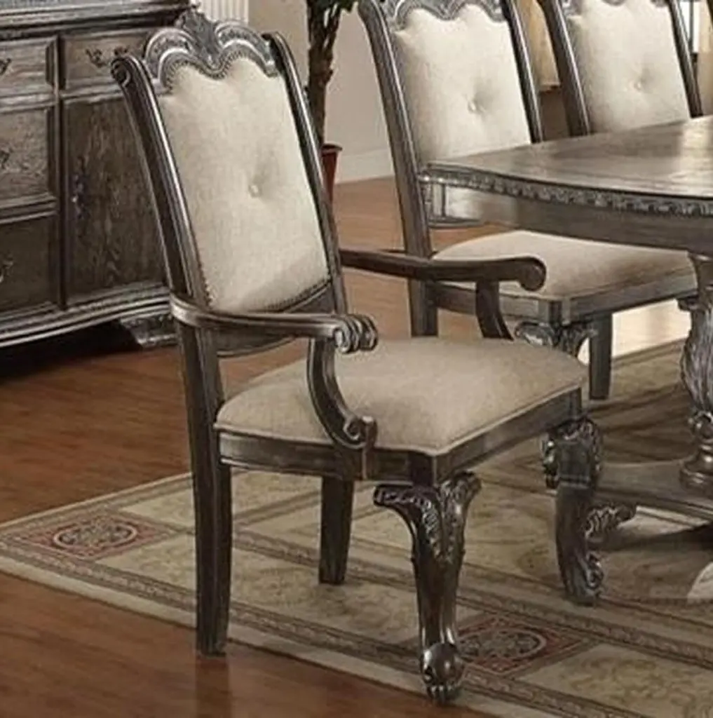 Crown Mark Kiera Grey Arm Chairs Set 2 2151A-GY Living Room